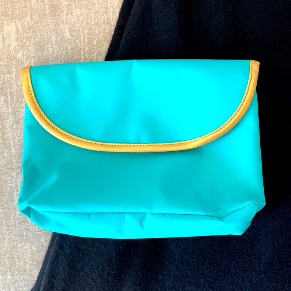 Beautiful teal & gold travel makeup kit